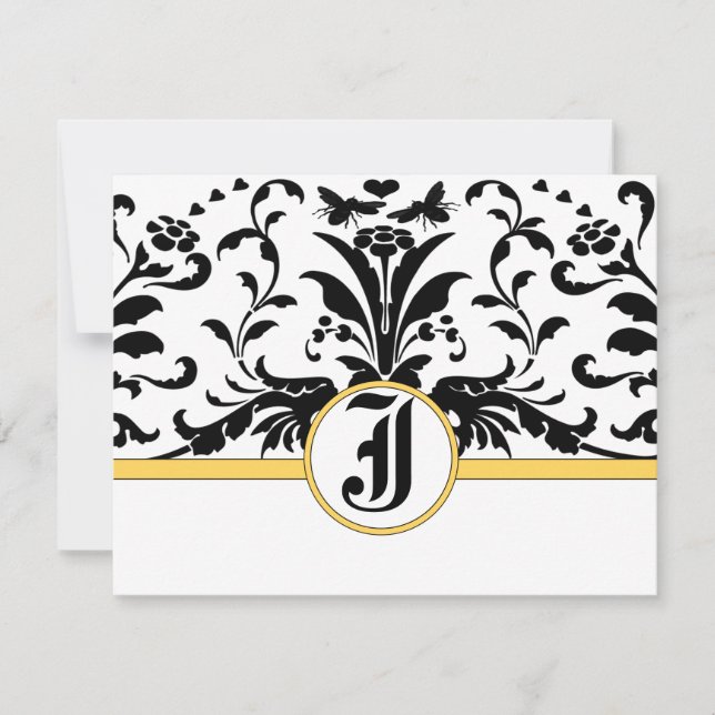 Svarskort på humla-Gult-skada - OSA Kort (Framsida)