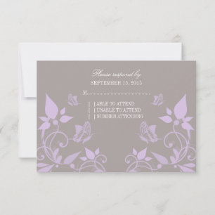 Svarskort på Lilac Butterfly-Blommigt OSA Kort
