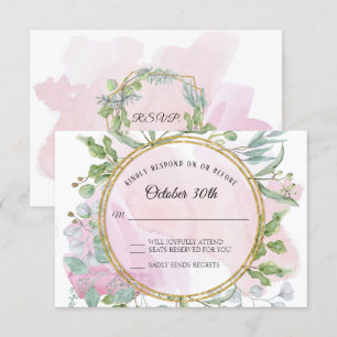Svarskort på OSA av utandningsfrö från Eucalyptus Inbjudningar