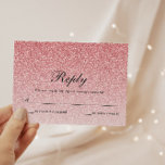 Svarskort på Personligen för Rosa Glitter Glam-bab OSA Kort<br><div class="desc">Det här vackra svarskortet har faux glitter och din anpassningsbar. Använda mallformuläret som du vill lägga till information om. Använda funktionen Kutsomisera om du vill ändra teckensnitt och textlayout.</div>