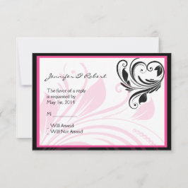 Svarskort på Rosa Rulla Mörk Blommigt   OSA Kort