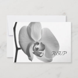Svarskort på vit Orchid-Bröllop OSA