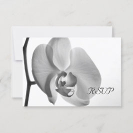 Svarskort på vit Orchid-Bröllop OSA Kort
