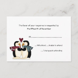 Svarskort Penguins Bröllop OSA Kort