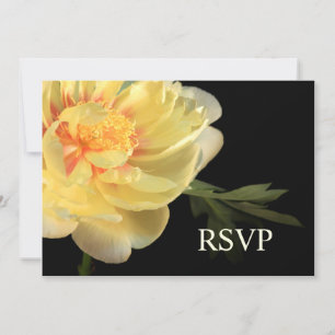 Svarskort RSVP Gula Blommor Bröllopsinbjudningar Inbjudningar