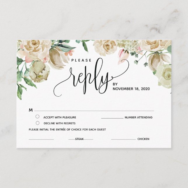 Svarskort, RSVP, svar Enclosure Cards Tilläggskort (Framsida)