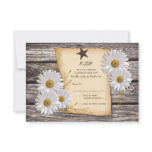 Svarskort Rustic Land Daisy Bröllop