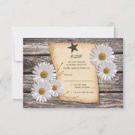 Svarskort Rustic Land Daisy Bröllop OSA Kort