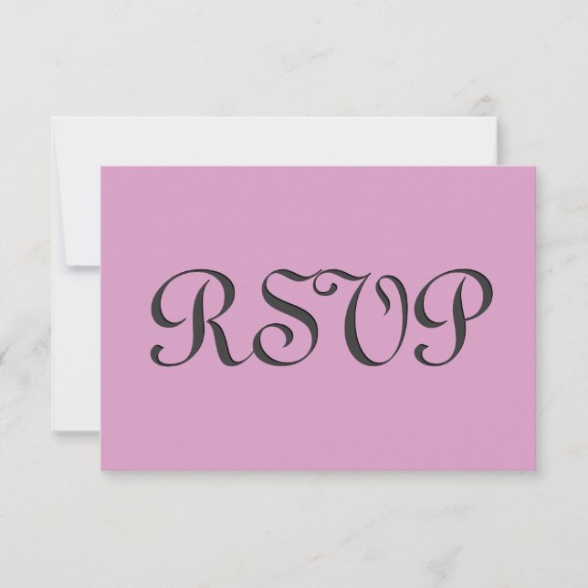 Svarskort S236 för rosa och Grått OSA Bröllop Kort (Framsida)