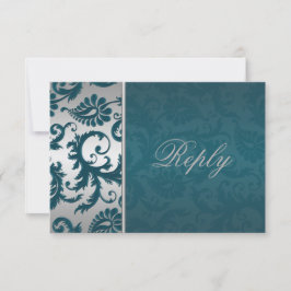 Svarskort silver och Teal Damask II OSA Kort