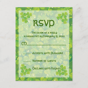 Svarskort St. Patrick's Day Irish bröllop OSA Kort