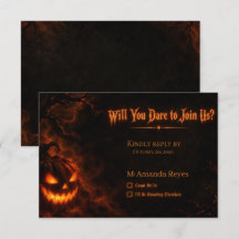 Svarskort till Spooky Glow Halloweenfesten