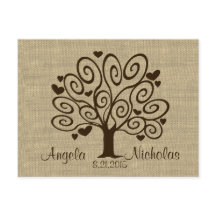 Svarskort Träd Hearts Bröllop