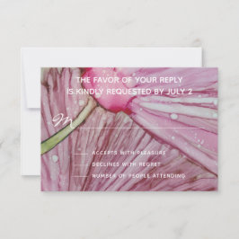 Svarskort turkos och lavender för bröllop OSA