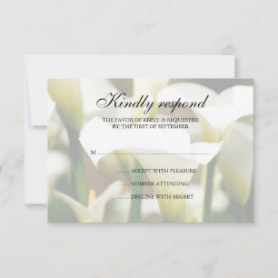 Svarskort White Calla Lily Bröllop OSA Kort