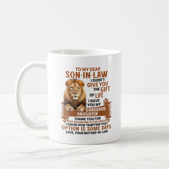 Svärson jag gav dig min underbara dotter kaffemugg (Vänster)