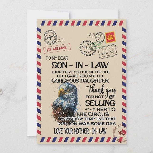 Svärson | Till min kära svärson från mamma Julkort (Framsida)