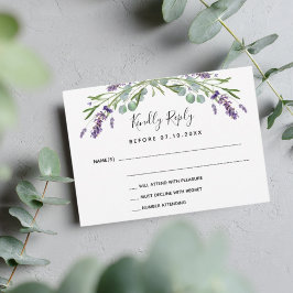 SvarsOSA för Lavender eucalyptus bröllop Anteckningskort