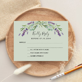 SvarsOSA för Lavender eucalyptus bröllop Anteckningskort
