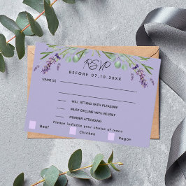 SvarsOSA för Lavender violet bröllop Anteckningskort