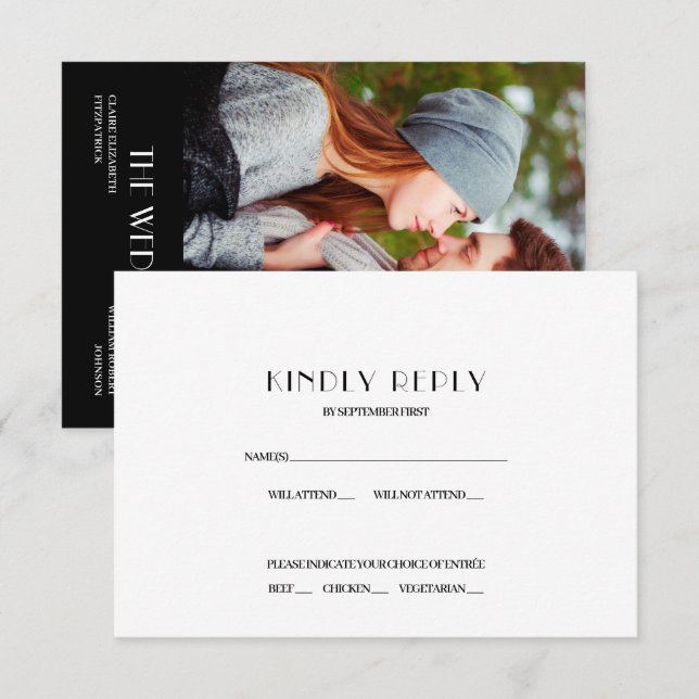 Svarsrespons för Hollywood-filmplansch-hälsning Inbjudningar (Fram/baksida)