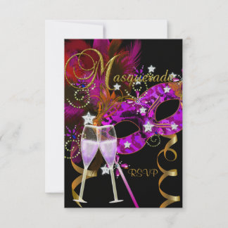 Svarssvar Masker svart Guld Rosa 2 OSA Kort