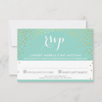 Svarsvar RSVP SVAR rustik guld mini konfetti mint