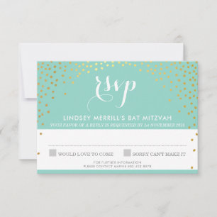 Svarsvar RSVP SVAR rustik guld mini konfetti mint Inbjudningar
