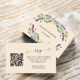 Svarswebbplats för Lavender bröllop beige QR OSA Tilläggskort