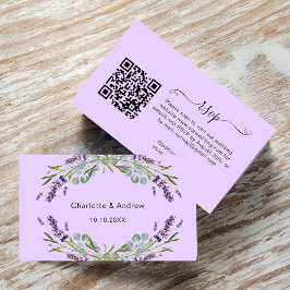 Svarswebbplats för Lavender bröllop QR-kod OSA Tilläggskort