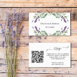 Svarswebbplats för Lavender bröllop QR-kod OSA Tilläggskort