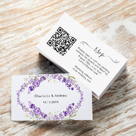 Svarswebbplats för Lavender bröllop QR-kod OSA Tilläggskort