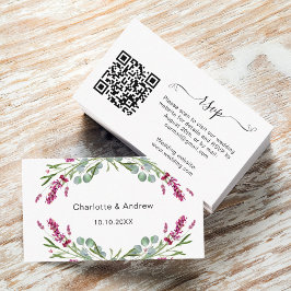 Svarswebbplats QR OSA för Lavender rosa bröllop Tilläggskort