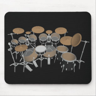 Svart 10-Binas trumuppsättning: Svart Mousepad: D Musmatta