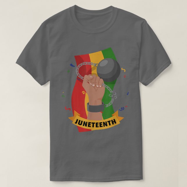 Svart, 10:e, afrikansk, fransk firande fri t shirt (Design framsida)