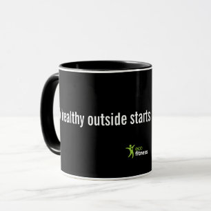 Svart 11 oz Mugg Eco Fitness Healthy Inside