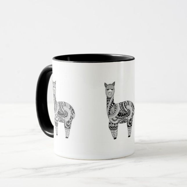 Svart 11 uns Combo Alpacamugg Mugg (Framsida vänster)