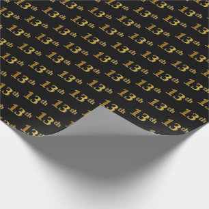Svart 13th (trettonde) händelse för Fauxguld Presentpapper