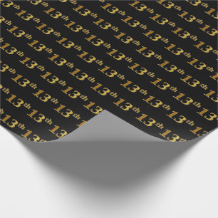Svart 13th (trettonde) händelse för Fauxguld Presentpapper