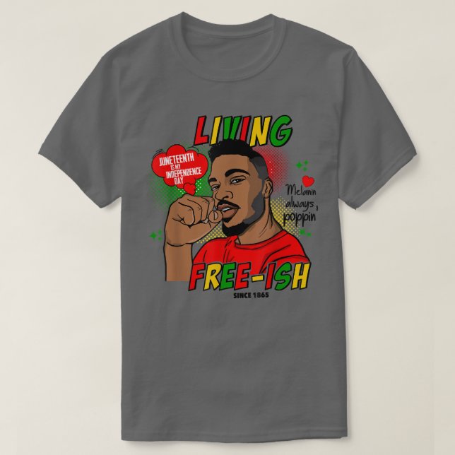 Svart, 1865-Afrika - lever Freeish Indepe T Shirt (Design framsida)