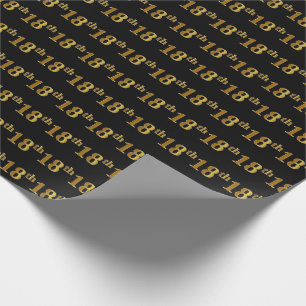 Svart 18th (artonde) händelse för Fauxguld Presentpapper