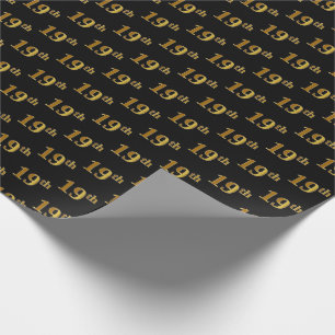 Svart 19th (nittonde) händelse för Fauxguld Presentpapper