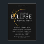 Svart 2024 totalt solariskt utseende Party Vykort<br><div class="desc">Vi presenterar vår inbjudan till Solar Eclipse-gruppen i Black and Guld 2024, en elegant och exklusiv för att fira detta berömvärda evenemang. Denna inbjudan är försedd med eleganta svarta och skarpa accenter från guld och anger tonen för en sofistikerad samling under det kosmiska spektaklet med den totala solförstoringen. Med 2024...</div>