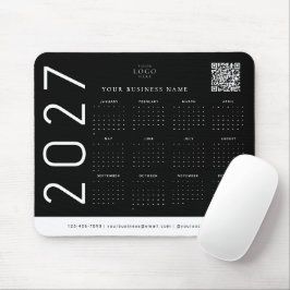 Svart 2027 kalender företagslogotyp företagsidenti musmatta