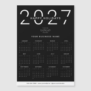 Svart 2027 kalender logotyp företags julmagnet