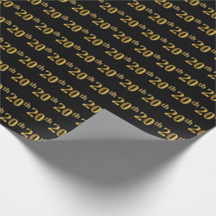 Svart 20th (tjugonde) händelse för Fauxguld Presentpapper