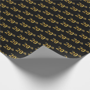 Svart 20th (tjugonde) händelse för Fauxguld Presentpapper