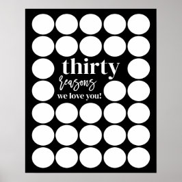 Svart 30 anledningar till att vi Kärlekar er födel Poster