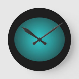 Svart 3D-designturkos Boll Clock Rund Klocka