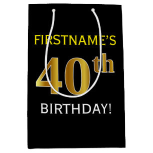 Svart 40th födelsedag för Fauxguld +